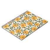 Orange Poppy Blume Pattern Notizblock (Linke Seite)