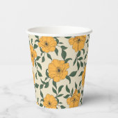 Orange Poppy Blume Pattern Pappbecher (Rückseite)