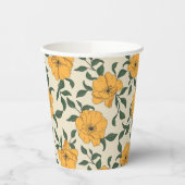 Orange Poppy Blume Pattern Pappbecher (Links)