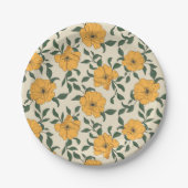 Orange Poppy Blume Pattern Pappteller (Vorderseite)