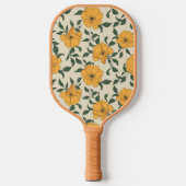 Orange Poppy Blume Pattern Pickleball Schläger (Vorderseite)