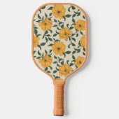 Orange Poppy Blume Pattern Pickleball Schläger (Rückseite)