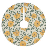 Orange Poppy Blume Pattern Polyester Weihnachtsbaumdecke (Vorderseite)