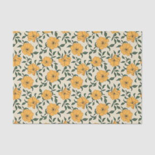 Orange Poppy Blume Pattern Seidenpapier