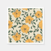 Orange Poppy Blume Pattern Serviette (Vorderseite)