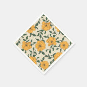 Orange Poppy Blume Pattern Serviette (Ecke)