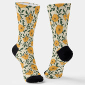 Orange Poppy Blume Pattern Socken (Gewinkelt)