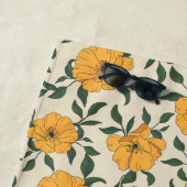 Orange Poppy Blume Pattern Strandtuch (Beispiel)