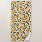 Orange Poppy Blume Pattern Strandtuch (Vorderseite)