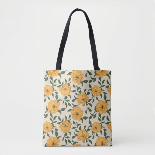 Orange Poppy Blume Pattern Tasche (Vorderseite)