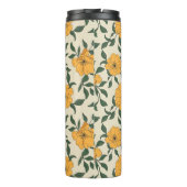 Orange Poppy Blume Pattern Thermosbecher (Rückseite)