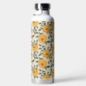 Orange Poppy Blume Pattern Trinkflasche (Rechts)