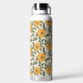 Orange Poppy Blume Pattern Trinkflasche (Rückseite)