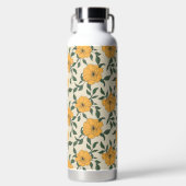 Orange Poppy Blume Pattern Trinkflasche (Vorderseite)