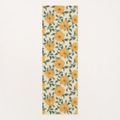 Orange Poppy Blume Pattern Yogamatte (Vorderseite)