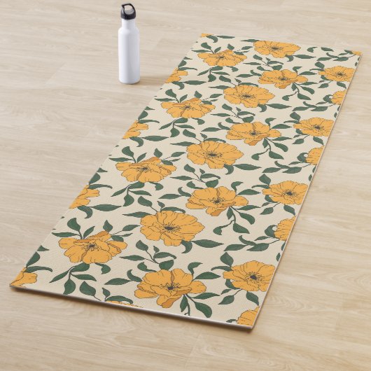 Orange Poppy Blume Pattern Yogamatte (Beispiel)