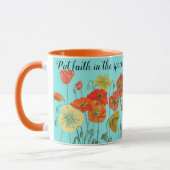 Orange Poppy Blume 'Put Faith in the Space' Aqua Tasse (Links)