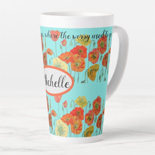 Orange Poppy Blume 'Put Faith in the Space'  Milchtasse (Rechte Ecke)