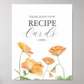 Orange Poppy Blume Verlasst hier Ihre Rezept-Karte Poster (Vorne)