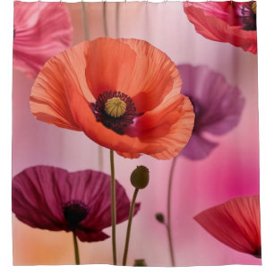 Orange Poppy Duschvorhang