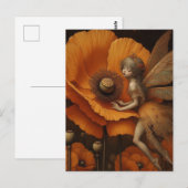 Orange Poppy Fairy Postkarte (Vorne/Hinten)