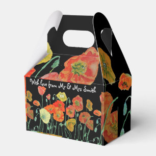 Orange Poppy Floral Wedding Cake Box Geschenkschachtel