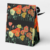 Orange Poppy Floral Wedding Cake Favor Box Geschenkschachtel (Rückseite)