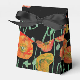 Orange Poppy Floral Wedding Cake Favor Box Geschenkschachtel
