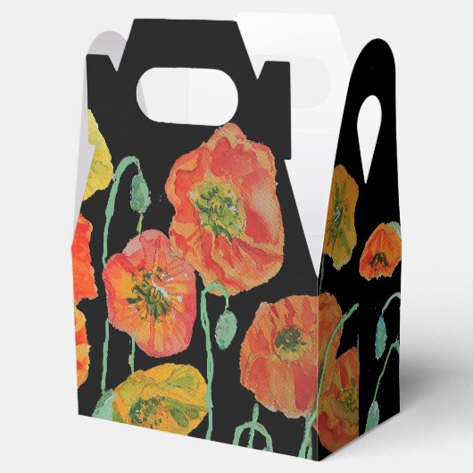 Orange Poppy Floral Wedding Cake Favor Box Geschenkschachtel (Geöffnet)