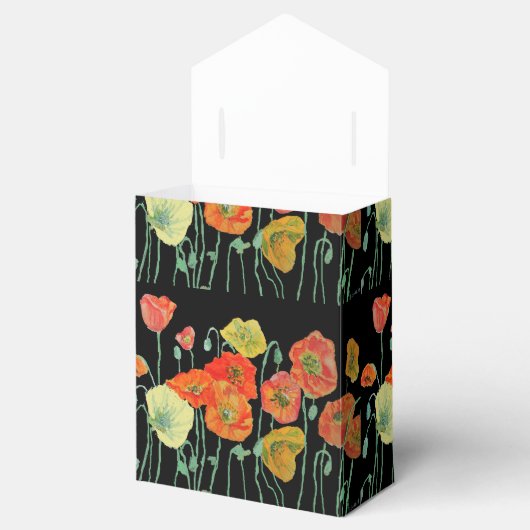 Orange Poppy Floral Wedding Cake Favor Box Geschenkschachtel (Geöffnet)