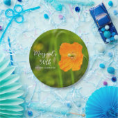 Orange Poppy Flower Photograph 50th Birthday Party Pappteller (Party)