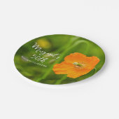Orange Poppy Flower Photograph 50th Birthday Party Pappteller (Schrägansicht)