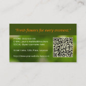 Orange Poppy Flower Summer Green Photo Florist Visitenkarte (Rückseite)