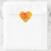 Orange Poppy Heart Stickers (Tasche)