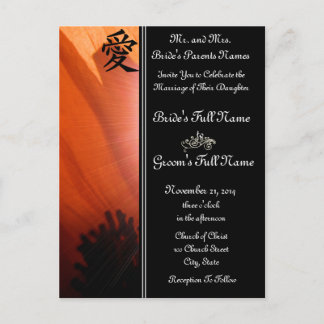 Orange Poppy Hochzeitseinladungen und Favoriten Einladungspostkarte