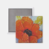 Orange Poppy Magnet (Vorderseite/Rückseite)