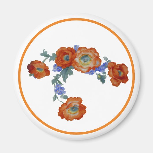 Orange Poppy Magnet (Vorne)