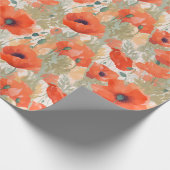 Orange Poppy Meadow Geschenkpapier (Ecke)