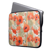 Orange Poppy Meadow Laptopschutzhülle (Vorderseite Links)