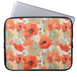 Orange Poppy Meadow Laptopschutzhülle