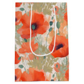 Orange Poppy Meadow Mittlere Geschenktüte (Rückseite)