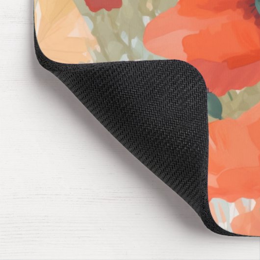 Orange Poppy Meadow Mousepad (Ecke)