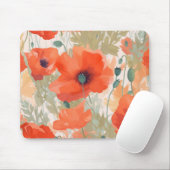 Orange Poppy Meadow Mousepad (Mit Mouse)