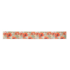 Orange Poppy Meadow Satinband