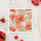 Orange Poppy Meadow Serviette (Beispiel)