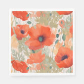 Orange Poppy Meadow Serviette (Vorderseite)