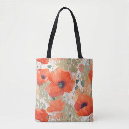 Orange Poppy Meadow Tasche