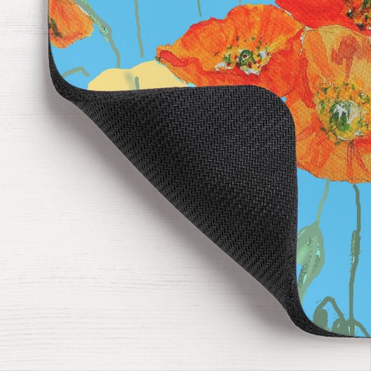 Orange Poppy Poppies Art Computer Maus Mat Pad Mousepad (Ecke)