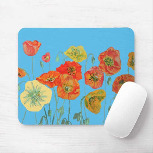 Orange Poppy Poppies Art Computer Maus Mat Pad Mousepad (Mit Mouse)
