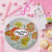 Orange Poppy Rose Blume Muster Party Platine Pappteller (Party)